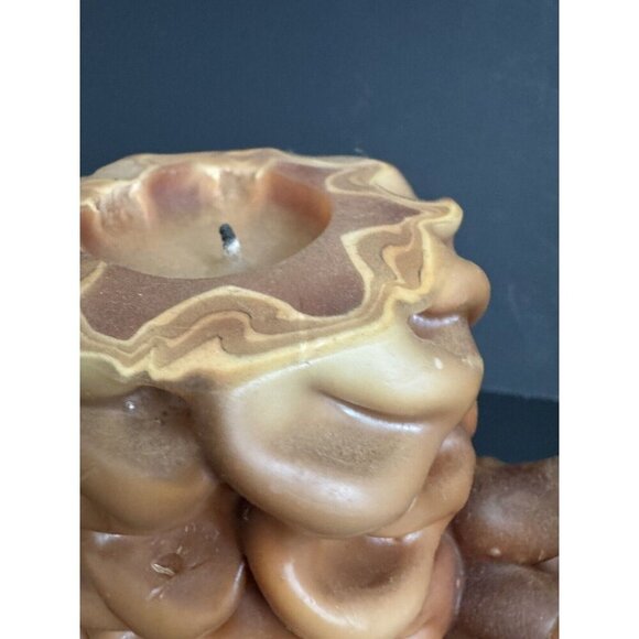 3 Little Pigs Boho Candle Decor Tree Stump Vintage 6” Large Log German Carved - Picture 2 of 10